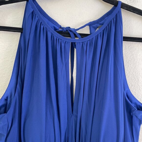 NEW R & M Collection Womens Plus 20W Blue Beaded Waist Sleeveless Halter Dress - Picture 7 of 8